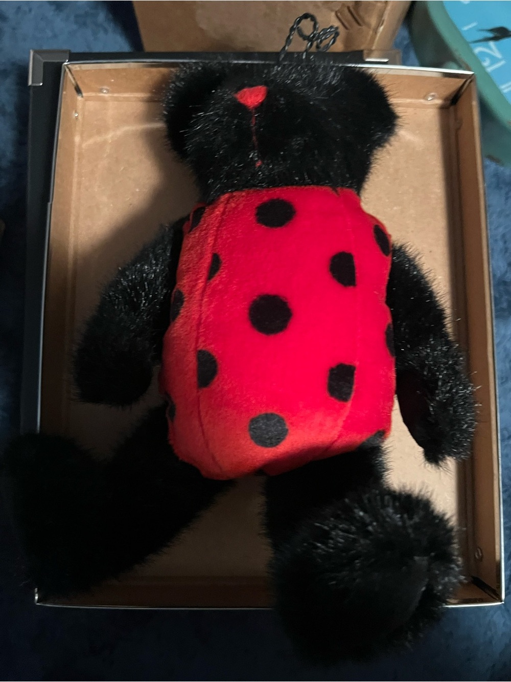 NWT Boydβs Bear Lady B. Bug Plush 10" Black Teddy Bear as Ladybug Wings Vintage